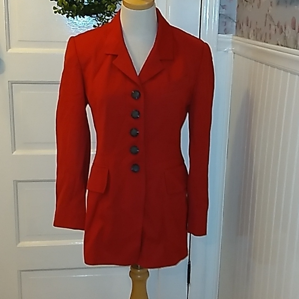 Hugo Buscati red wool blend blazer sz 6